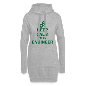 Keep calm I'm an engineer Ingenieur Student - Hoodie-Kleid - Grau meliert - Vorne
