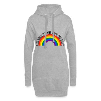 Kiss whoever the fuck you want pride month lgbt - Hoodie-Kleid - Grau meliert - Vorne