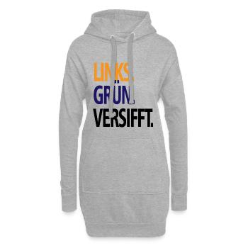 Links Grün Versifft Anti Rassismus Toleranz - Hoodie-Kleid - Grau meliert - Vorne