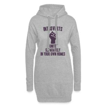 Introverts unite Introvert anti social Faust - Hoodie-Kleid - Grau meliert - Vorne