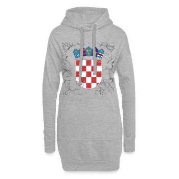 Croatie Design Hrvatska - Sweat-shirt à capuche long Femme - gris chiné - Devant