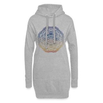 Mandala - Sweat-shirt à capuche long Femme - gris chiné - Devant