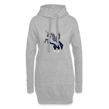 Licorne - Sweat-shirt à capuche long Femme - gris chiné - Devant