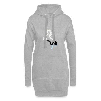 Licorne - Sweat-shirt à capuche long Femme - gris chiné - Devant