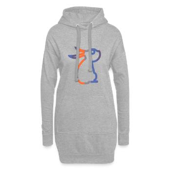 Hase - Hoodie-Kleid - Grau meliert - Vorne