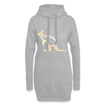 Kangourou - Sweat-shirt à capuche long Femme - gris chiné - Devant