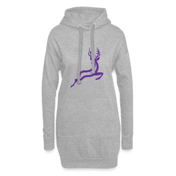 Hirsch - Hoodie-Kleid - Grau meliert - Vorne