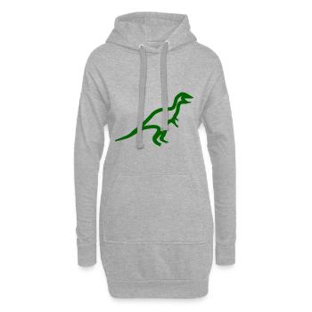 Dinosaurier - Hoodie-Kleid - Grau meliert - Vorne