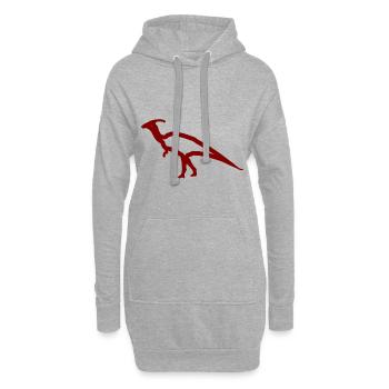 Dinosaurier - Hoodie-Kleid - Grau meliert - Vorne