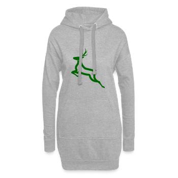 Rennais - Sweat-shirt à capuche long Femme - gris chiné - Devant