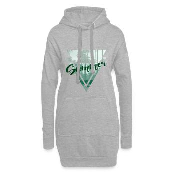 Sommer - Hoodie-Kleid - Grau meliert - Vorne