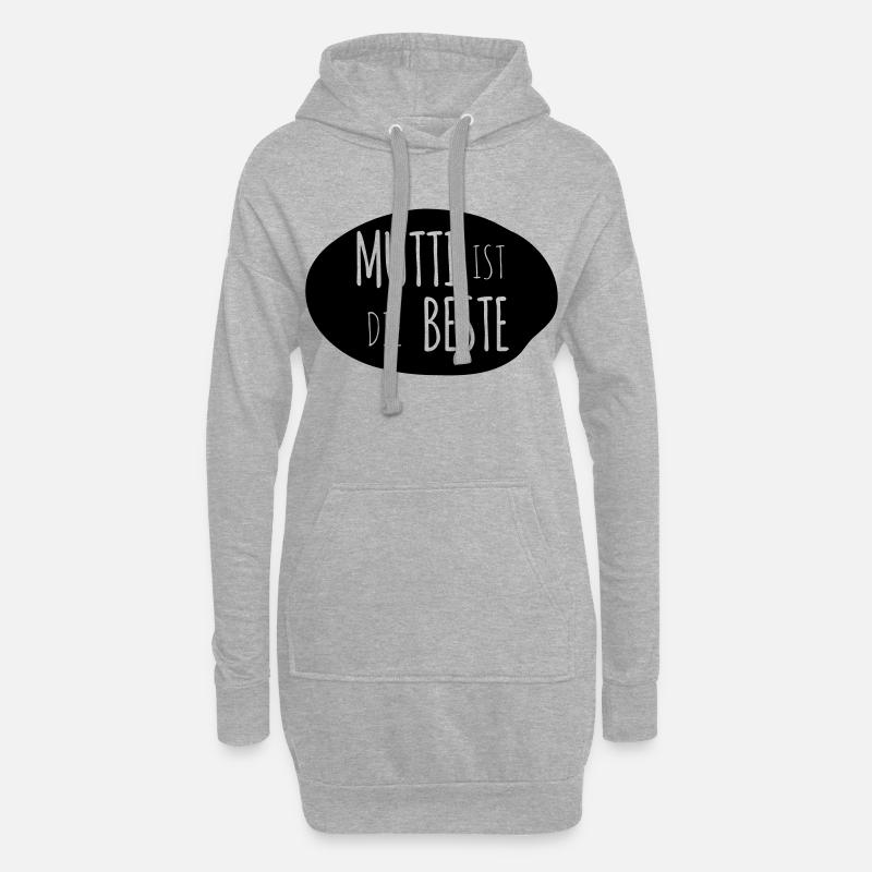 Mutti ist die Beste 1c - Hoodie-Kleid - Grau meliert
