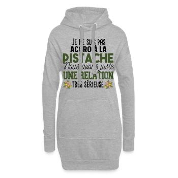 Pistache Apéro Glace Gourmand Humour Cadeau - Sweat-shirt à capuche long Femme - gris chiné - Devant