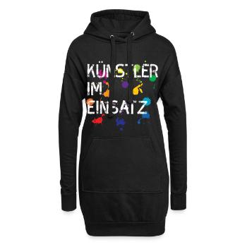 Künstler im Einsatz Geschenk Kunst - Hoodie-Kleid - Schwarz - Vorne