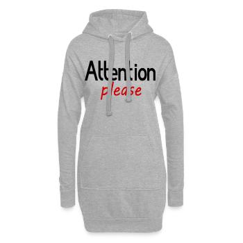 Attention s’il vous plaît - Sweat-shirt à capuche long Femme - gris chiné - Devant