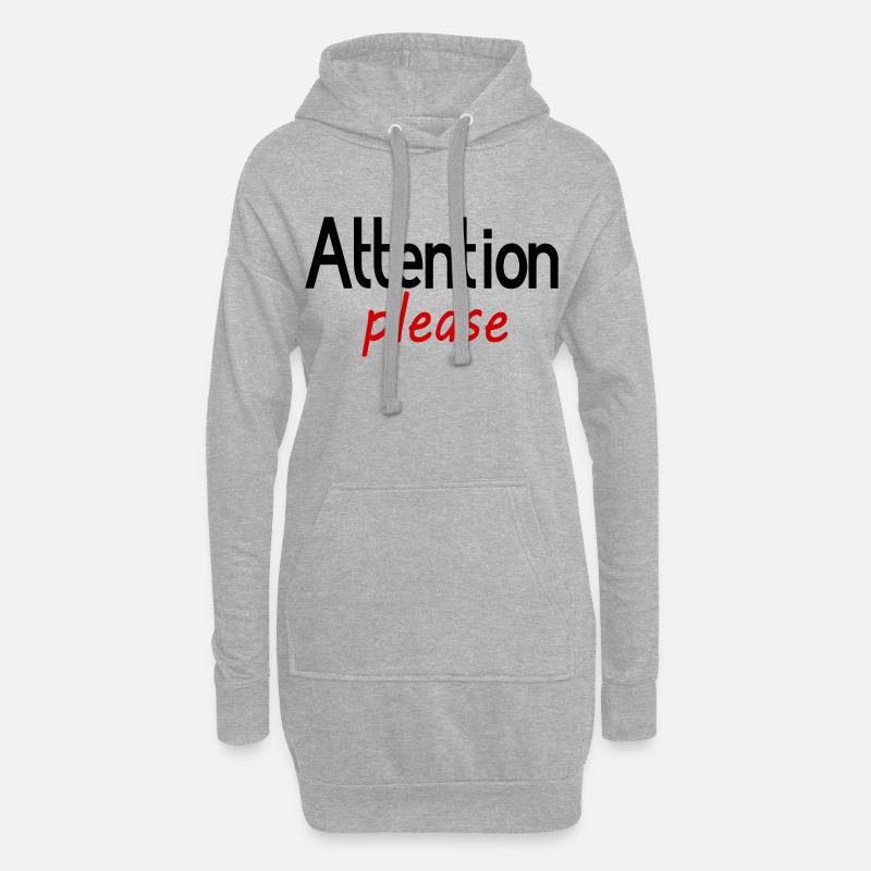 Attention please - Hoodie-Kleid - Grau meliert