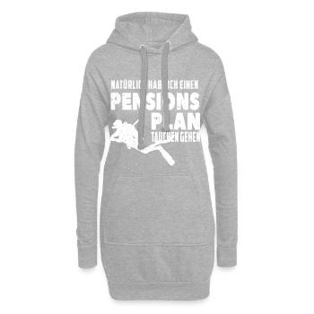 Rente Tauchen Pension Rentner Rentnerin Ruhestand - Hoodie-Kleid - Grau meliert - Vorne