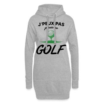 J'peux pas je suis au Golf - Sweat-shirt à capuche long Femme - gris chiné - Devant