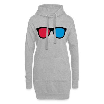 3D-Brillen - Hoodie-Kleid - Grau meliert - Vorne