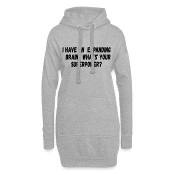Expanding Brain Superkraft - Hoodie-Kleid - Grau meliert - Vorne