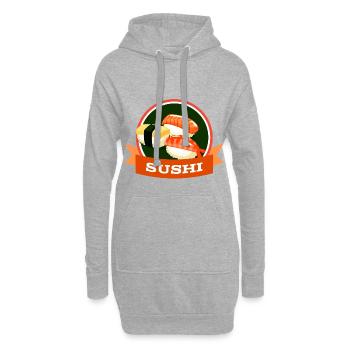 Sushi - Sweat-shirt à capuche long Femme - gris chiné - Devant