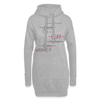 C++ - SIMPLE - Hoodie-Kleid - Grau meliert - Vorne
