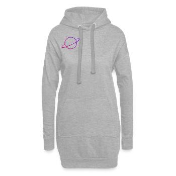 Planète Rouge-Bleu - Sweat-shirt à capuche long Femme - gris chiné - Devant