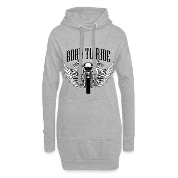 MOTORRAD BIKER ROCKER BORN TO RIDE - Hoodie-Kleid - Grau meliert - Vorne