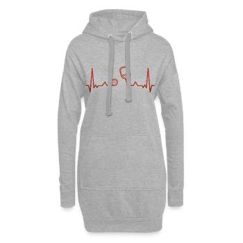 Battement de cœur Pimpleball - Sweat-shirt à capuche long Femme - gris chiné - Devant