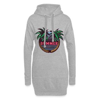 Sommer Sonne Strand Urlaub Meer Geschenkidee - Hoodie-Kleid - Grau meliert - Vorne