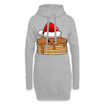 Pancake Weihnachten Comic Xmas - Hoodie-Kleid - Grau meliert - Vorne