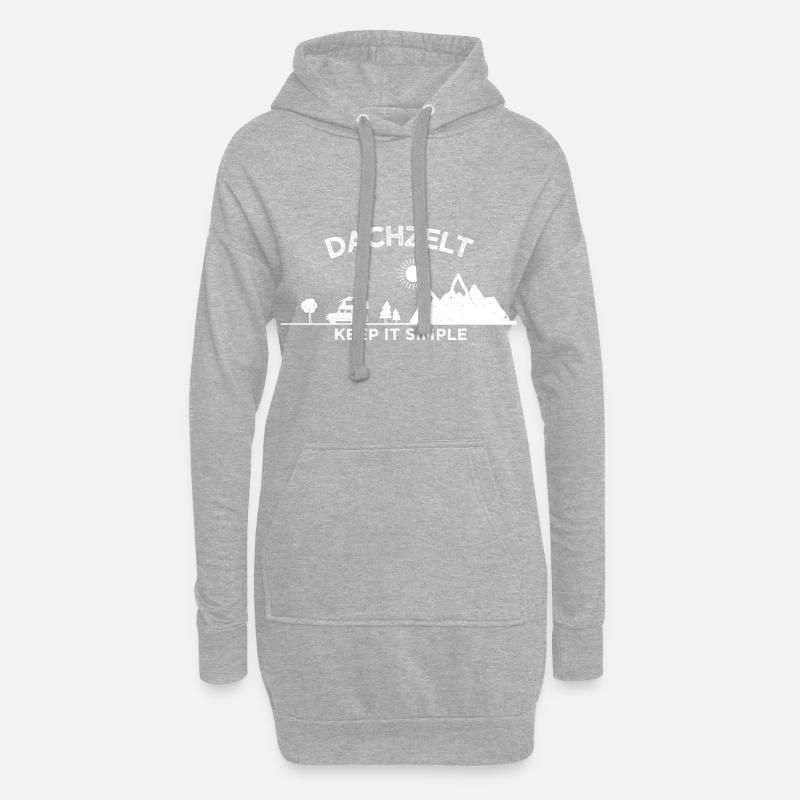 Dachzelt Geschenkidee | Autozelt Geschenk - Hoodie-Kleid - Grau meliert
