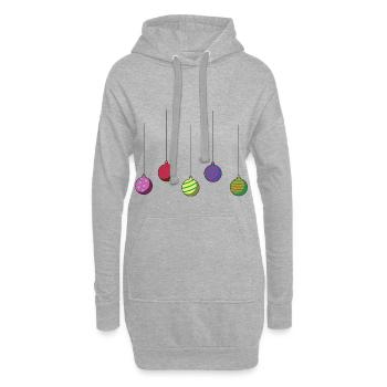 Boules de Noel Noel Noel Avent - Sweat-shirt à capuche long Femme - gris chiné - Devant
