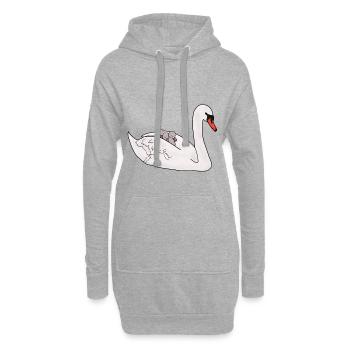 Famille cygne - Sweat-shirt à capuche long Femme - gris chiné - Devant