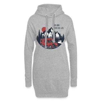 Kastenwagen T-Shirt - Wir sind dann mal weg - Hoodie-Kleid - Grau meliert - Vorne