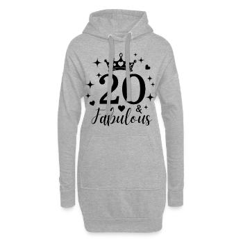 20e anniversaire. fabuleux 20 - Sweat-shirt à capuche long Femme - gris chiné - Devant