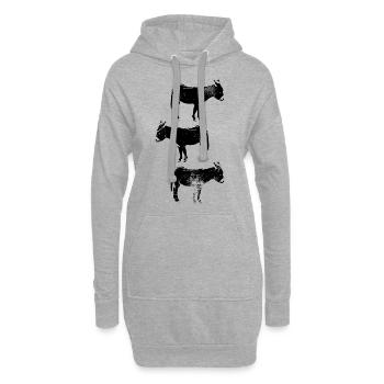 Mignon nain ambulant d’âne cadeau - Sweat-shirt à capuche long Femme - gris chiné - Devant