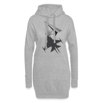 Der Papier Jet - für Herren und Damen - Hoodie-Kleid - Grau meliert - Vorne