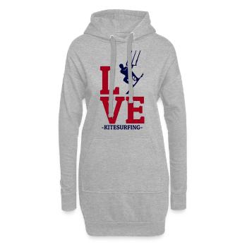 Kitesurfen Kitesurfen Kiteboarding Kiteboarder - Hoodie-Kleid - Grau meliert - Vorne