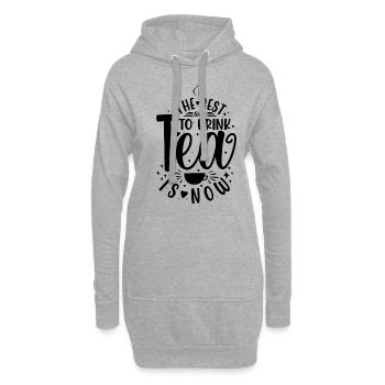 The Best Time To Drink Tea Is Now Tea Drinking Cup - Hoodie-Kleid - Grau meliert - Vorne