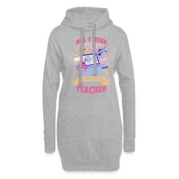 All I Need To Learn About Life Teacher - Hoodie Dress - heather grey - Front
