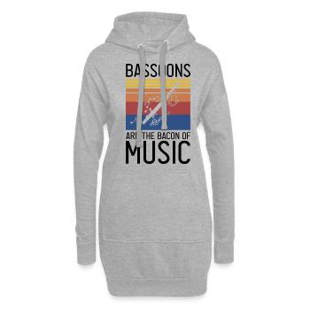 Basson pour basson anches et bassoniste - Sweat-shirt à capuche long Femme - gris chiné - Devant