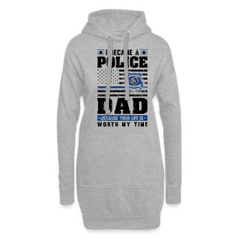 Polizei Polizist Polizeibeamte - Hoodie-Kleid - Grau meliert - Vorne