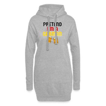 Faire semblant d’être un Allemand - Chope de bière Chemise de costume - Sweat-shirt à capuche long Femme - gris chiné - Devant