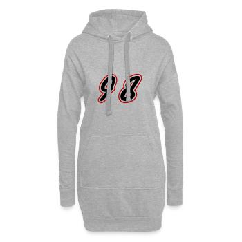 98 Symbole numérique - Sweat-shirt à capuche long Femme - gris chiné - Devant