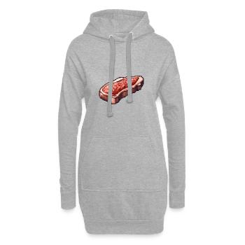 Steak Filet Pixel Icon - Sweat-shirt à capuche long Femme - gris chiné - Devant