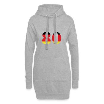 Maillot 80 Numéro Allemagne - Sweat-shirt à capuche long Femme - gris chiné - Devant