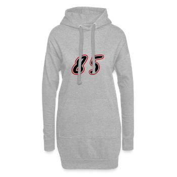 85 Symbole numérique - Sweat-shirt à capuche long Femme - gris chiné - Devant