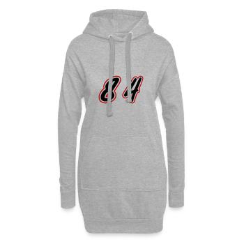 84 Zahl Symbol - Hoodie-Kleid - Grau meliert - Vorne