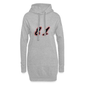 81 Symbole numérique - Sweat-shirt à capuche long Femme - gris chiné - Devant